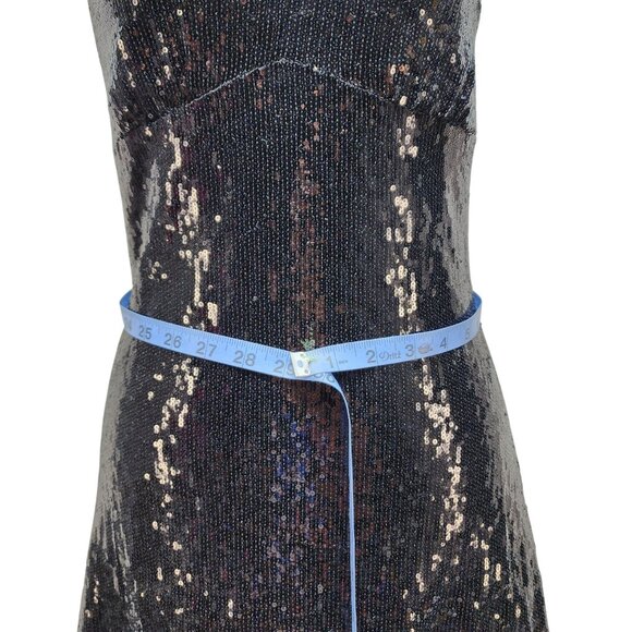 Black Sequin Sleeveless Cocktail Mini Dress WOMENS By Meetjen Size M - Picture 8 of 12